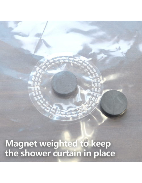 Cortina de Ducha YISURE 152x122 cm Impermeable PEVA Transparente