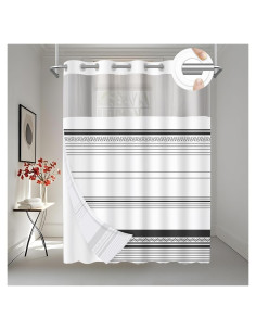 Cortina de Ducha AXURXUI Boho Negra 180x190 cm Impermeable