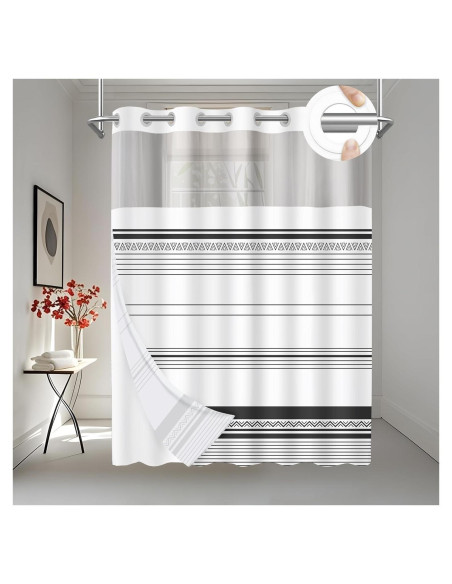 Cortina de Ducha AXURXUI Boho Negra 180x190 cm Impermeable