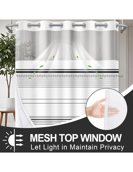 Cortina de Ducha AXURXUI Boho Negra 180x190 cm Impermeable