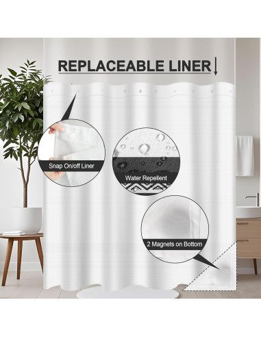 Cortina de Ducha AXURXUI Boho Negra 180x190 cm Impermeable