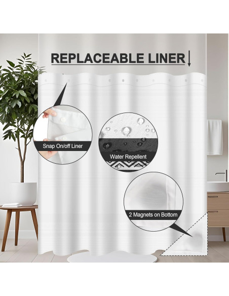 Cortina de Ducha AXURXUI Boho Negra 180x190 cm Impermeable