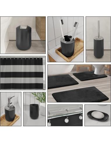 Juego de Baño Clara Clark 23 Piezas Microfibra Negro