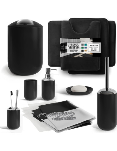 Juego de Baño Clara Clark 23 Piezas Microfibra Negro