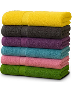 Toallas de Baño ZUPERIA 6 Paquetes 76x152 cm 100% Algodón 2