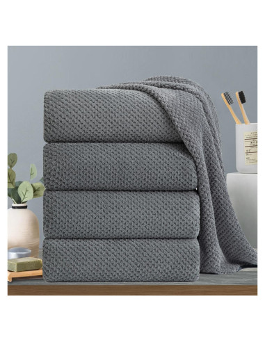 Juego de Toallas de Baño Hailea 4 Piezas Microfibra 600 GSM