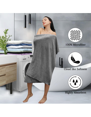 Juego de Toallas de Baño Hailea 4 Piezas Microfibra 600 GSM