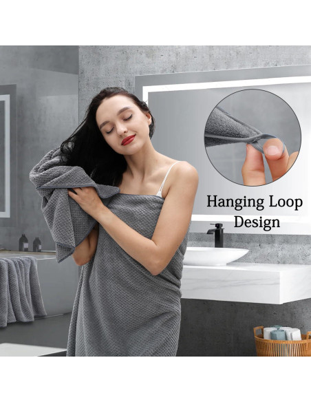 Juego de Toallas de Baño Hailea 4 Piezas Microfibra 600 GSM