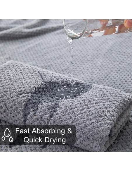 Juego de Toallas de Baño Hailea 4 Piezas Microfibra 600 GSM