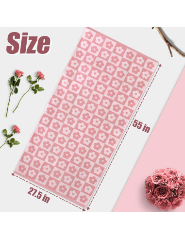 Juego de Toallas de Baño Jacquotha 2 Piezas Rosa Floral 140x70cm