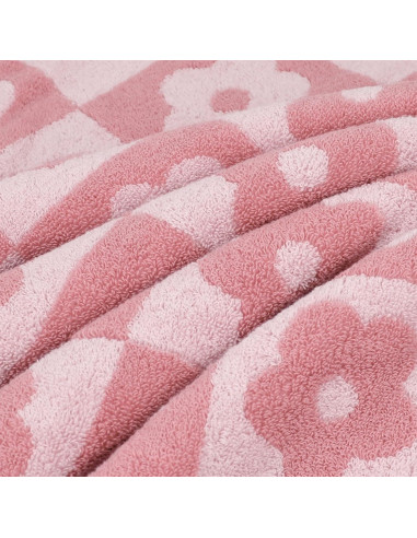 Juego de Toallas de Baño Jacquotha 2 Piezas Rosa Floral 140x70cm