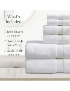 Juego de Toallas de Baño Springtree Home Mauro 6 Piezas Algodón 2