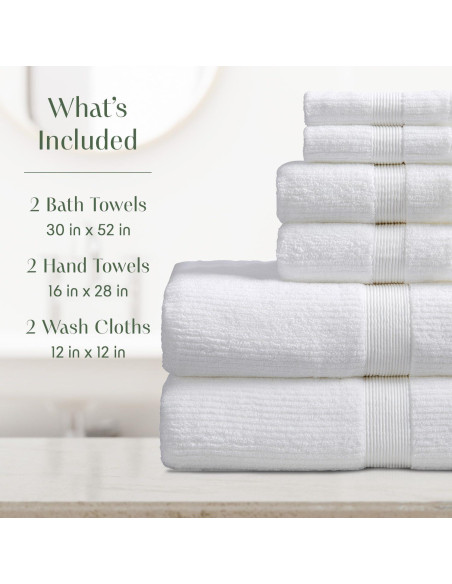 Juego de Toallas de Baño Springtree Home Mauro 6 Piezas Algodón Juego de Toallas de Baño Springtree Home Mauro 6 Piezas Algodón