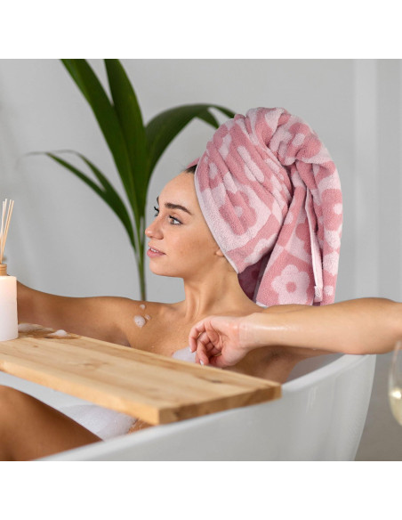 Juego de Toallas de Baño Jacquotha 2 Piezas Rosa Floral 140x70cm Juego de Toallas de Baño Jacquotha 2 Piezas Rosa Floral 140x70cm