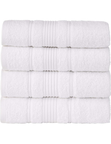 Juego de 4 Toallas de Mano Qute Home 100% Algodón Turco Blanco