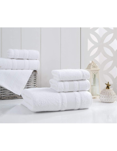 Juego de 4 Toallas de Mano Qute Home 100% Algodón Turco Blanco