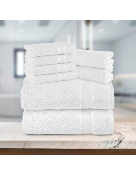Conjunto de Toallas Premium Elegante Comfort 8 Piezas Algodón Turco Conjunto de Toallas Premium Elegante Comfort 8 Piezas Algodón Turco