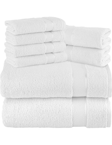 Conjunto de Toallas Premium Elegante Comfort 8 Piezas Algodón Turco