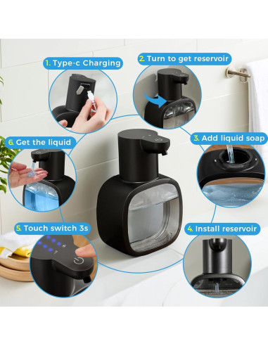 Dispensador Automático de Jabón Líquido DODO MEKIA 500ml IPX5