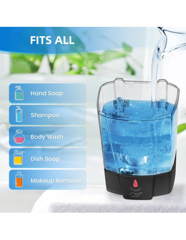 Dispensador Automático de Jabón SVAVO 600ml Sin Contacto Negro