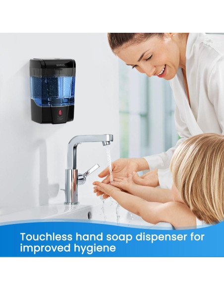 Dispensador Automático de Jabón SVAVO 600ml Sin Contacto Negro