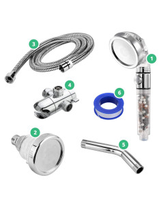 Cabezal de Ducha de Mano y Pared StoneStream EcoPower 3 Funciones