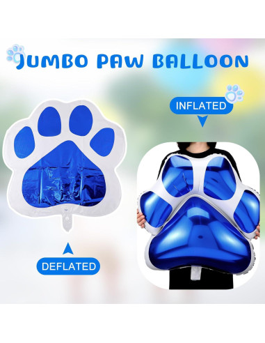Globos de Patas de Perro Azules Hungdao - 9 Pcs 71x66 cm
