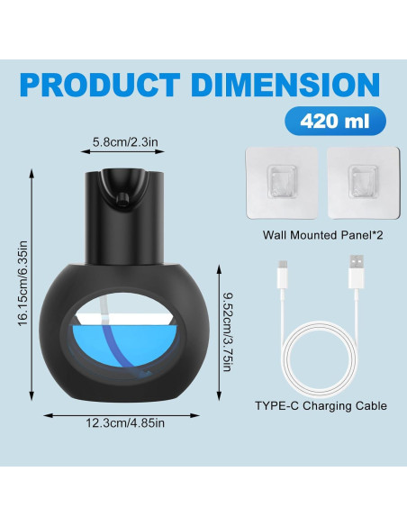Dispensador Automático de Jabón Espumoso Aijialida 420ml Negro