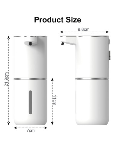 Dispensador Automático de Jabón Espumoso GuDoQi 380ml USB-C