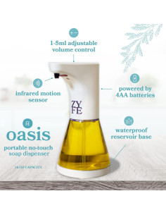 Dispensador de Jabón Automático ZYFE Oasis 0.47L Blanco 2