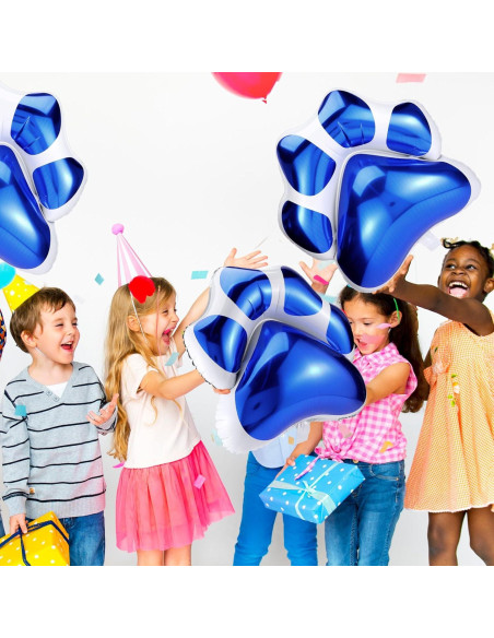 Globos de Patas de Perro Azules Hungdao - 9 Pcs 71x66 cm