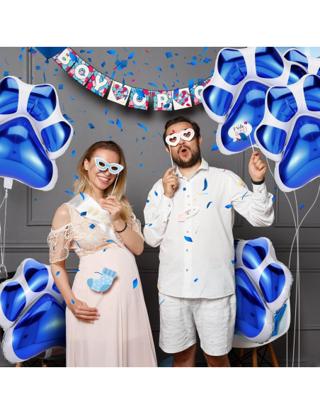 Globos de Patas de Perro Azules Hungdao - 9 Pcs 71x66 cm