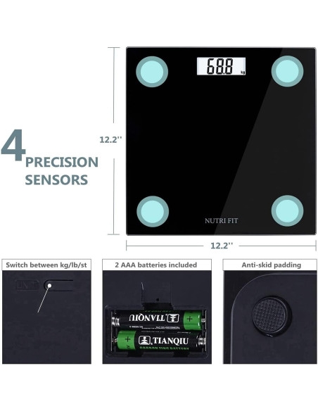 Balanza Digital de Baño NUTRI FIT 181 kg Ultra Delgado