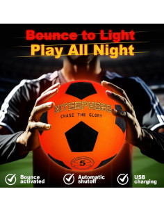 Pelota de Fútbol Iluminada Nitesphere Tamaño 5 LED Recargable 2