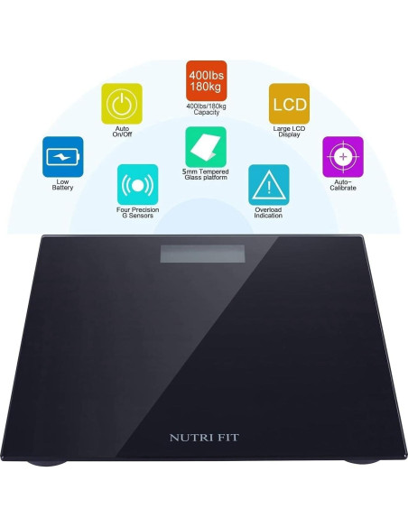 Balanza Digital de Baño NUTRI FIT 181 kg Ultra Delgado