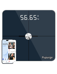 Báscula de baño digital PUPURGE CF812 con IMC y 25 mediciones