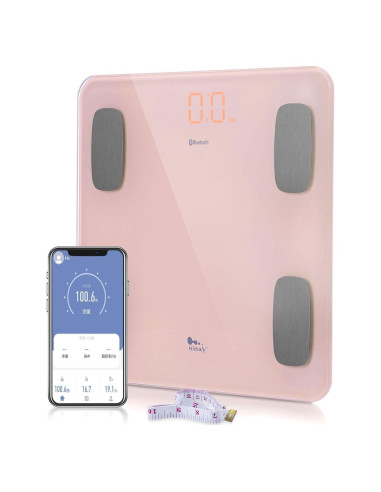 Báscula de Grasa Corporal Himaly Rosa Digital Bluetooth 181 kg