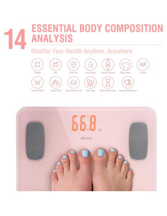 Báscula de Grasa Corporal Himaly Rosa Digital Bluetooth 181 kg 2