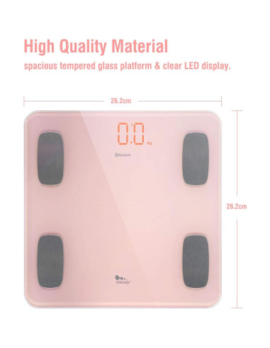 Báscula de Grasa Corporal Himaly Rosa Digital Bluetooth 181 kg