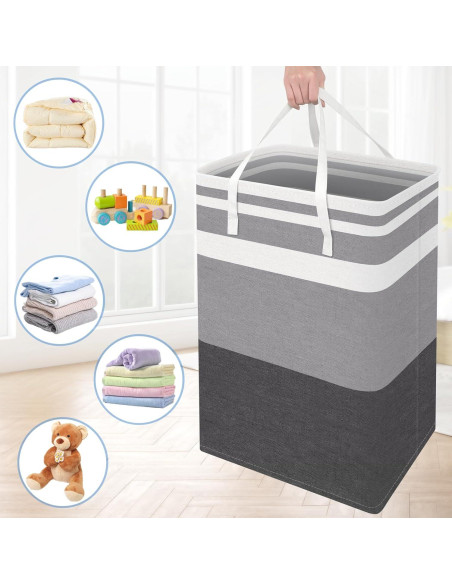 Cesta de Ropa Plegable BlissTotes 3-Pack 75L Gris