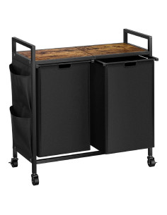 Cesto de Ropa Doble WOWLIVE con Tapa y Ruedas, 110L