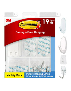 Ganchos Transparentes Command 53 Piezas - Colgado Sin Daños