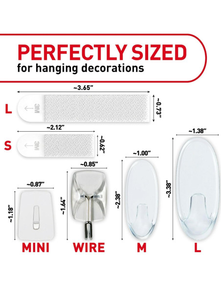 Ganchos Transparentes Command 53 Piezas - Colgado Sin Daños Ganchos Transparentes Command 53 Piezas - Colgado Sin Daños