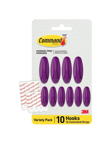 Ganchos Diseñadores Command Ciruela Azucarada 10 Pzas
