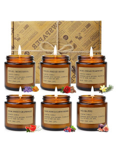 Set de 6 Velas Aromáticas de Cera de Soja Asoeosa - 150 Horas