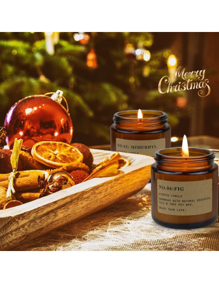 Set de 6 Velas Aromáticas de Cera de Soja Asoeosa - 150 Horas