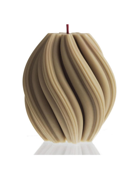 Vela En Espiral LAWA Pequeña Cera De Soja Aromática Beige Oliva