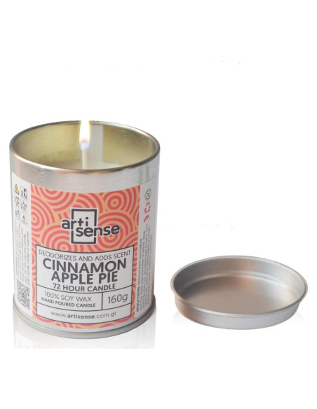 Vela de Cera de Soja Artisense Aroma Manzana Canela 72h