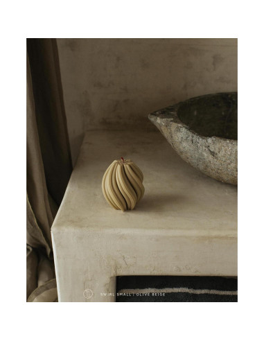Vela En Espiral LAWA Pequeña Cera De Soja Aromática Beige Oliva