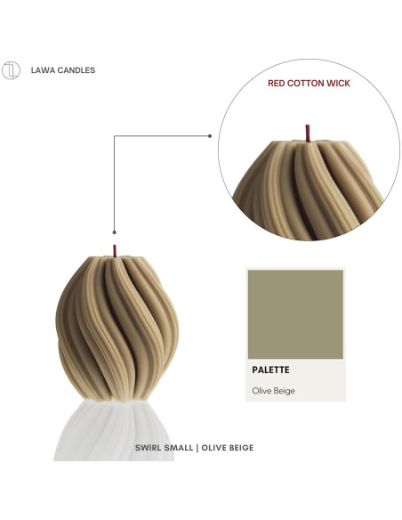 Vela En Espiral LAWA Pequeña Cera De Soja Aromática Beige Oliva